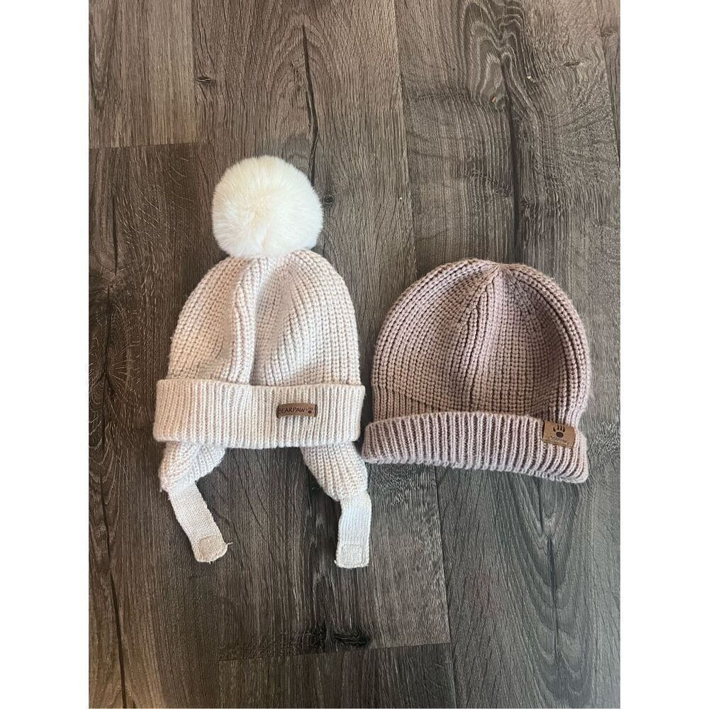 BEARPAW Baby Girls' 2-Pack Knit Hats - pink, 12 -24 months